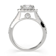Bianca Emerald Cut Halo Pave Engagement Ring Setting - Nivetta